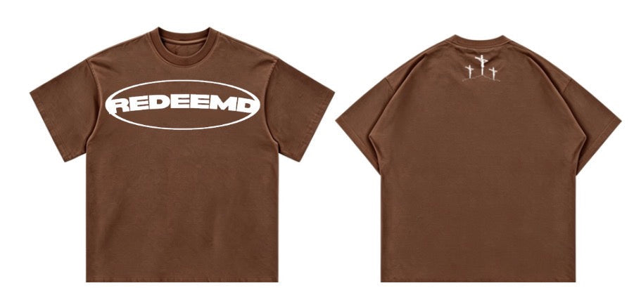 002 | REDEEMD BOX-FITTED TEE “BROWN & WHITE”