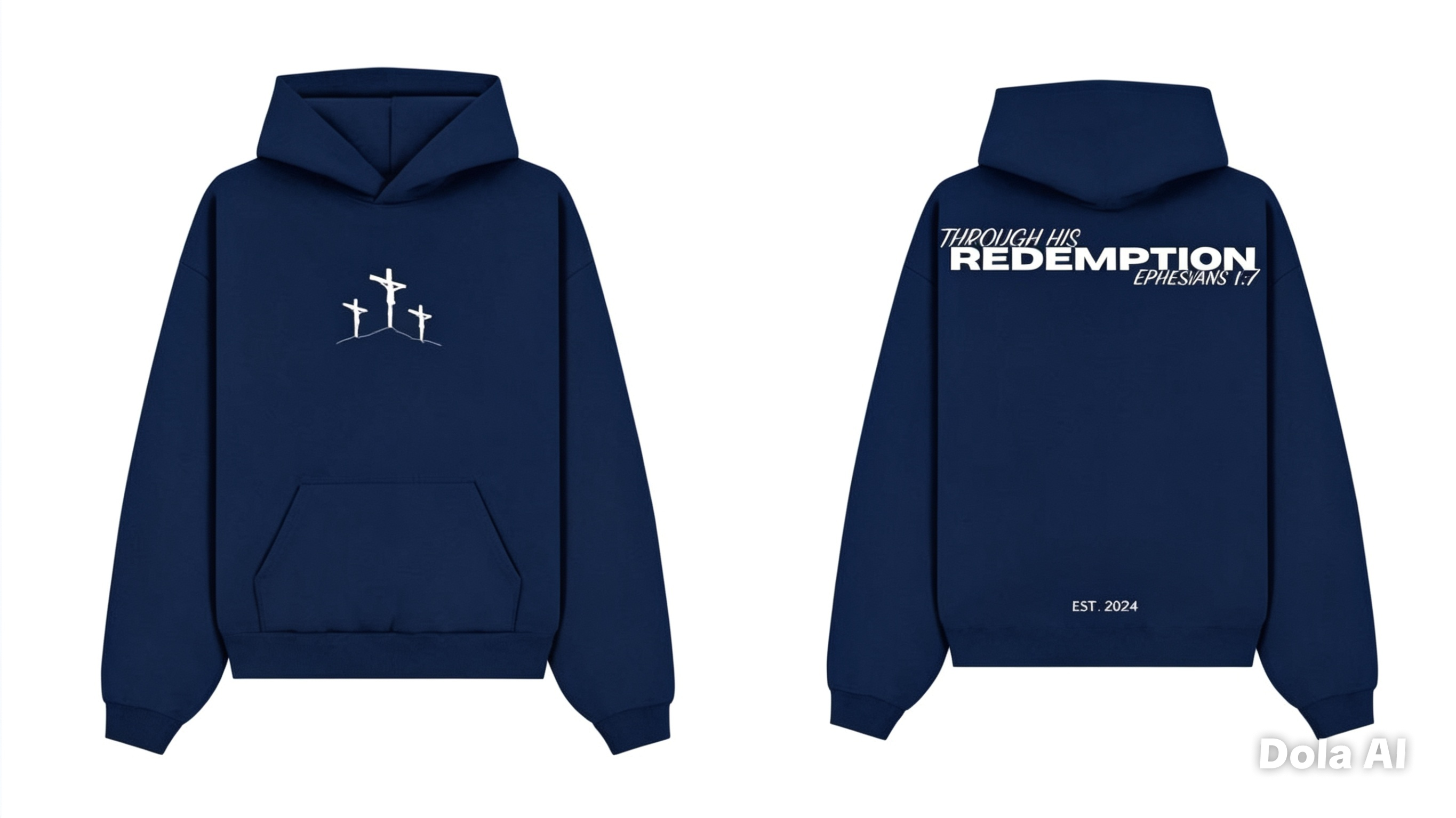 001 | REDEEMD OVERSIZED HOODIE “NAVY”